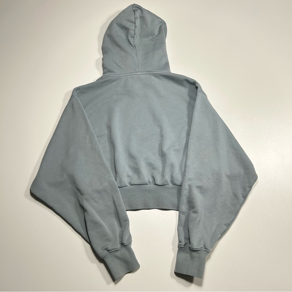 Aritzia TNA Blue Airy AF Fleece Cropped Hoodie Women’s Size Medium - Picture 5 of 10